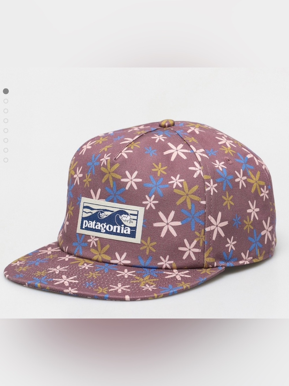 Rare* Patagonia Floral Mauve Camper Hat with Blue & Pink Accents